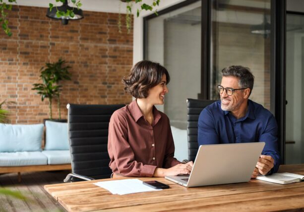 Two,Happy,Busy,Professional,Executives,Team,Business,People,Working,Together