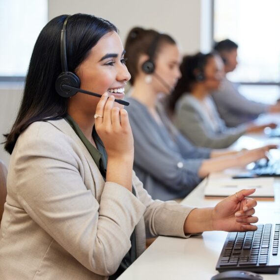 Call,Center,,Profile,And,Woman,With,Headset,,Support,And,Communication